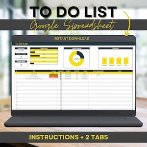 To Do List Tracker Task Planner Google Sheets, Productivity Organizer, Weekly & Daily Task Tracker, Priority Matrix To-Do, Daily Checklist