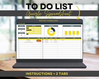 To Do List Tracker Task Planner Google Sheets, Productivity Organizer, Weekly & Daily Task Tracker, Priority Matrix To-Do, Daily Checklist