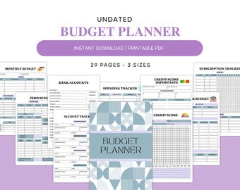 Budget Planner Printable, Budget Planner Printable, Savings Tracker, Bill Tracker, Income, Expenses, Bill, Debt, Spending Trackers, PDF