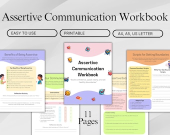 Assertive Communication Workbook, Setting Boundaries & Social Skills for Kids Teens, emotional learning in kids and teens
