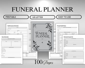 End Of Life Planner | Emergency Binder | Funeral Planning Binder | Personal Info, Wishes, Contacts, Insurance & More| Legacy Journal PDF