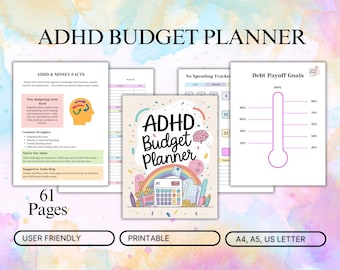 ADHD Budget Planner Printable | Easy Monthly & Biweekly Budget | Household Finance Organizer | A4, A5, US Letter | Instant Download