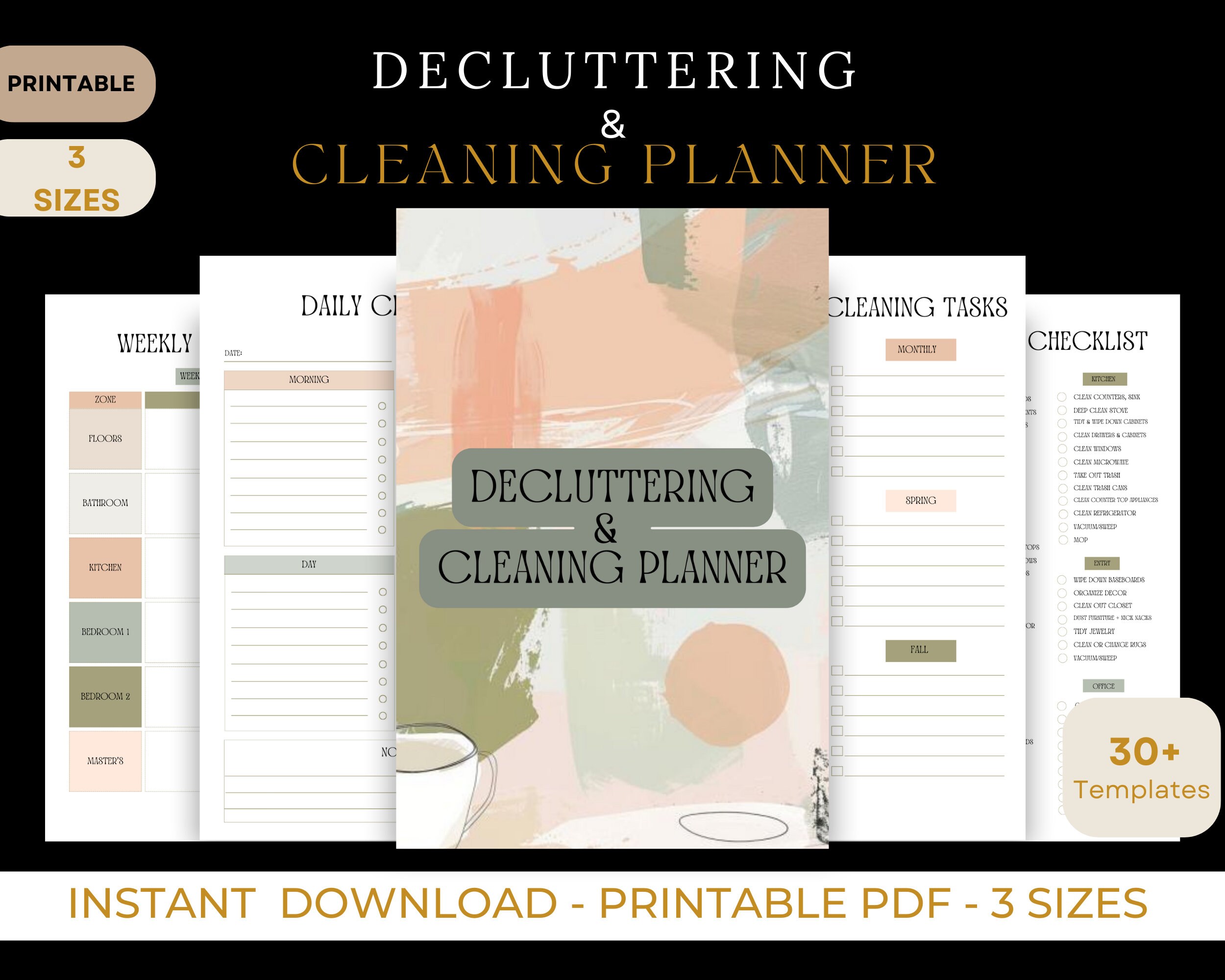 Declutter Planner, Declutter Checklist, Cleaning Schedule Checklist ...