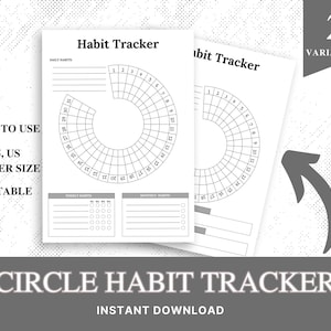 Printable Circle Habit Tracker, Monthly Goal Tracker,circle Daily ...