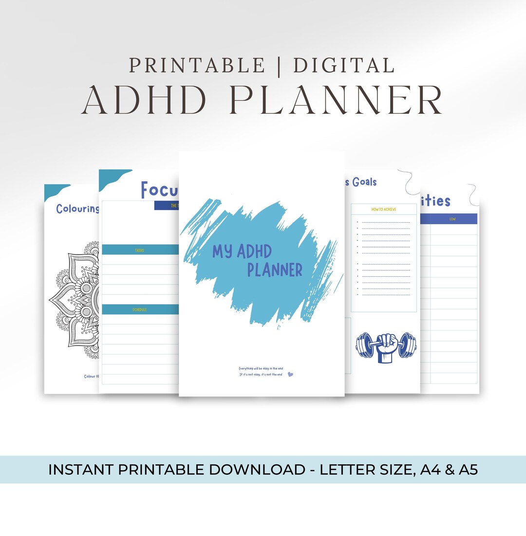 ADHD Planner Adult ADHD Chore Chart Weight Loss Journal - Etsy