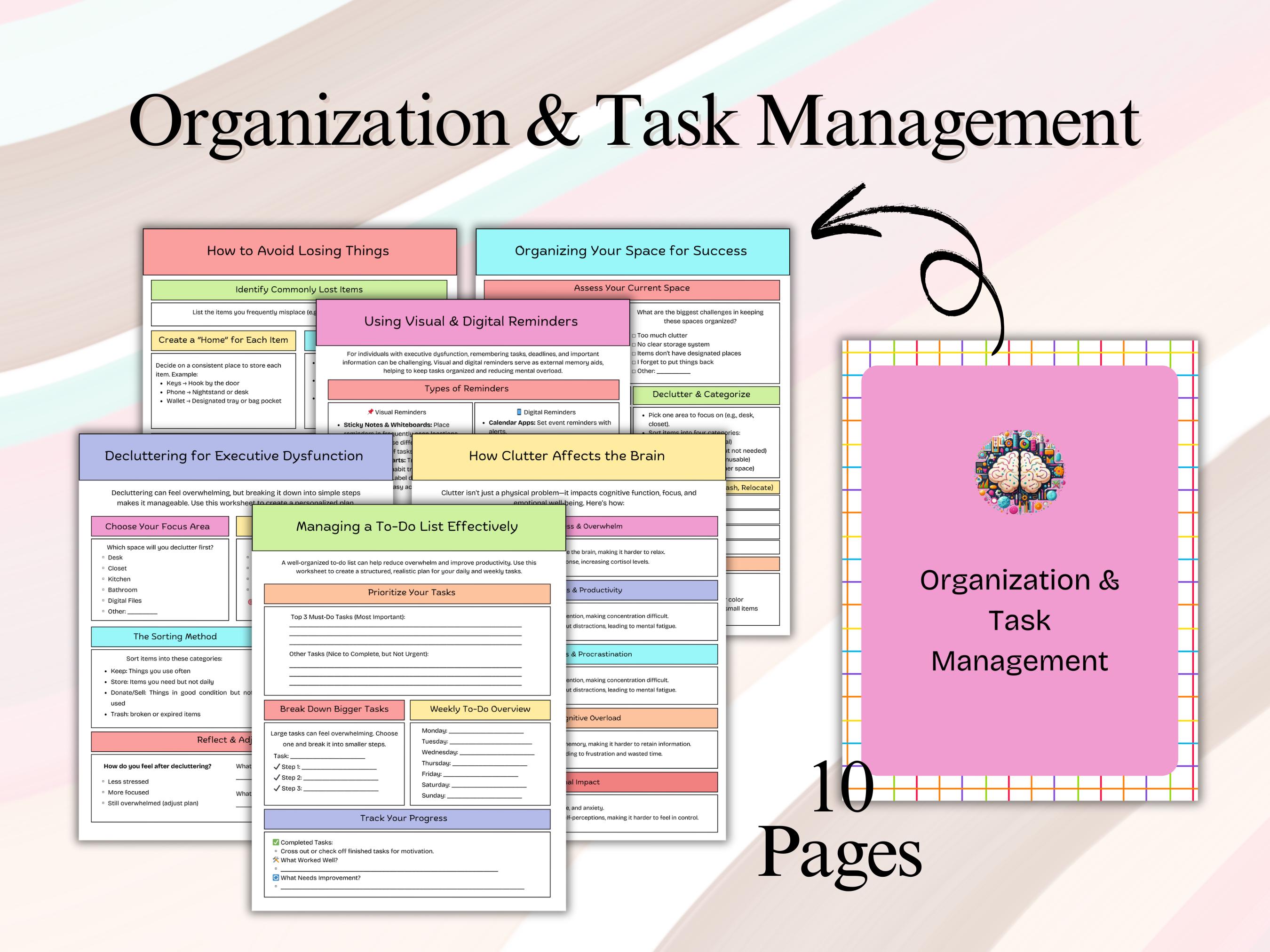 Executive Dysfunction Workbook | ADHD & Anxiety Planner | Organization ...