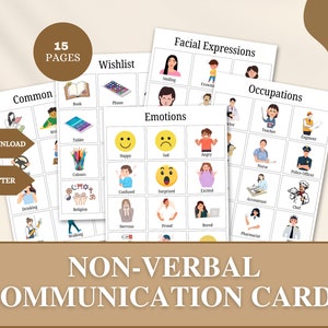 Non-verbale communicatie Visuele kaarten afdrukbaar, visuele kaart Flashcards speciale behoeften, autismecommunicatie, logopedische materialen