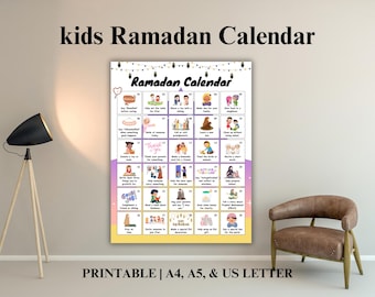 Ramadan Printable für Kinder | Digitaler Ramadan-Kalender und tägliche Aktivitäten | Kleinkind Eid Geschenk & Gute Taten Tracker