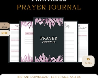 Prayer Journal | Bible Study | Gratitude Journal | Digital Planner | PDF | Daily Prayer Printable Planner | Prayer Cards |Devotional Planner