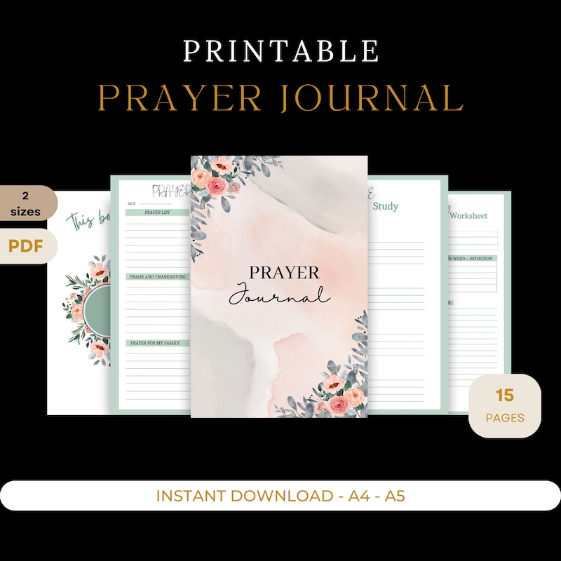 Prayer Journal Printable Etsy Prayer Journal Printable Etsy