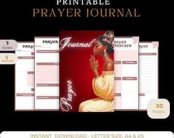 Daily Prayer Journal | Bible Study, Gratitude (PDF)