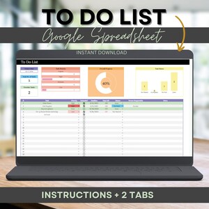 May include: A laptop computer displaying a Google Spreadsheet titled "To Do List". The spreadsheet has four sections: "Total No. of Tasks", "Task Priority", "Personal Progress", and "Task Notes". The spreadsheet is 40% complete.