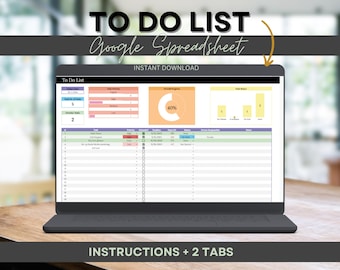 To Do List Tracker Task Planner Google Sheets, Productivity Organizer, Weekly & Daily Task Tracker, Priority Matrix To-Do, Daily Checklist