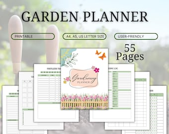 Planejador de jardinagem, diário de jardinagem, lista de verificação, organizador de jardinagem, planejador de cuidados com plantas, registros de plantas, fichário de jardinagem, planejador de jardim