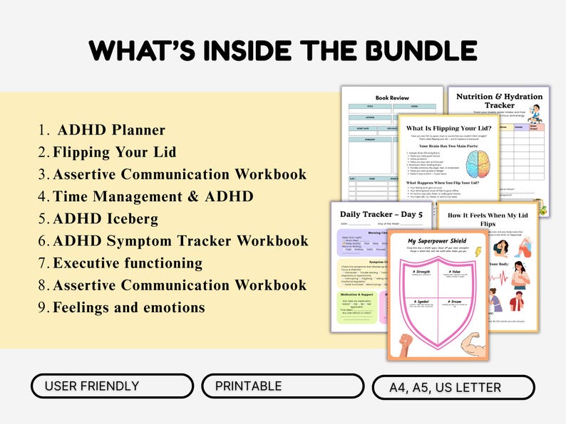 ADHD Executive Functioning Mega Bundle | 132+ Page ADHD Planner ...