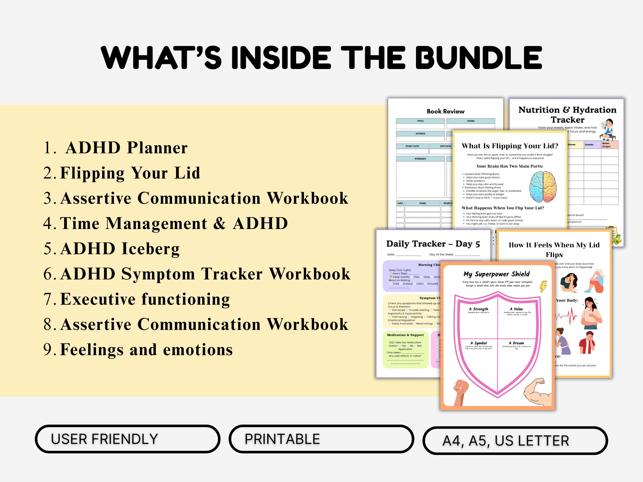 ADHD Executive Functioning Mega Bundle | 132+ Page ADHD Planner ...