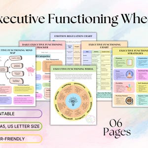 Executive functioning wheel and strategies, Attention Deficit Hyperactivity Disorder Therapy, ADHD Therapy, ADHD Tools, Therapeutic Aids