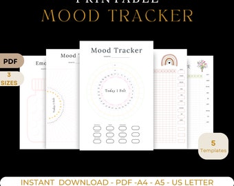 Täglicher Stimmungstracker, Jährlicher Tracker, Druckbarer Tracker, Angsttracker, Bullet Journal, Druckbarer Tracker, Psychische Gesundheit, Printable Journal
