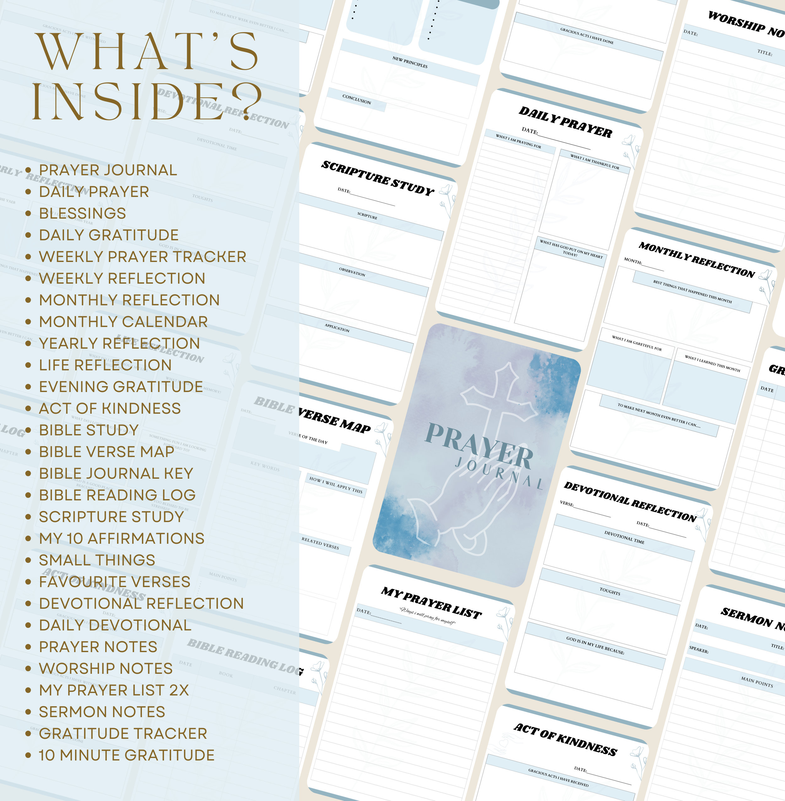 Prayer Journal | Bible Study | Gratitude Journal | Digital Download PDF ...