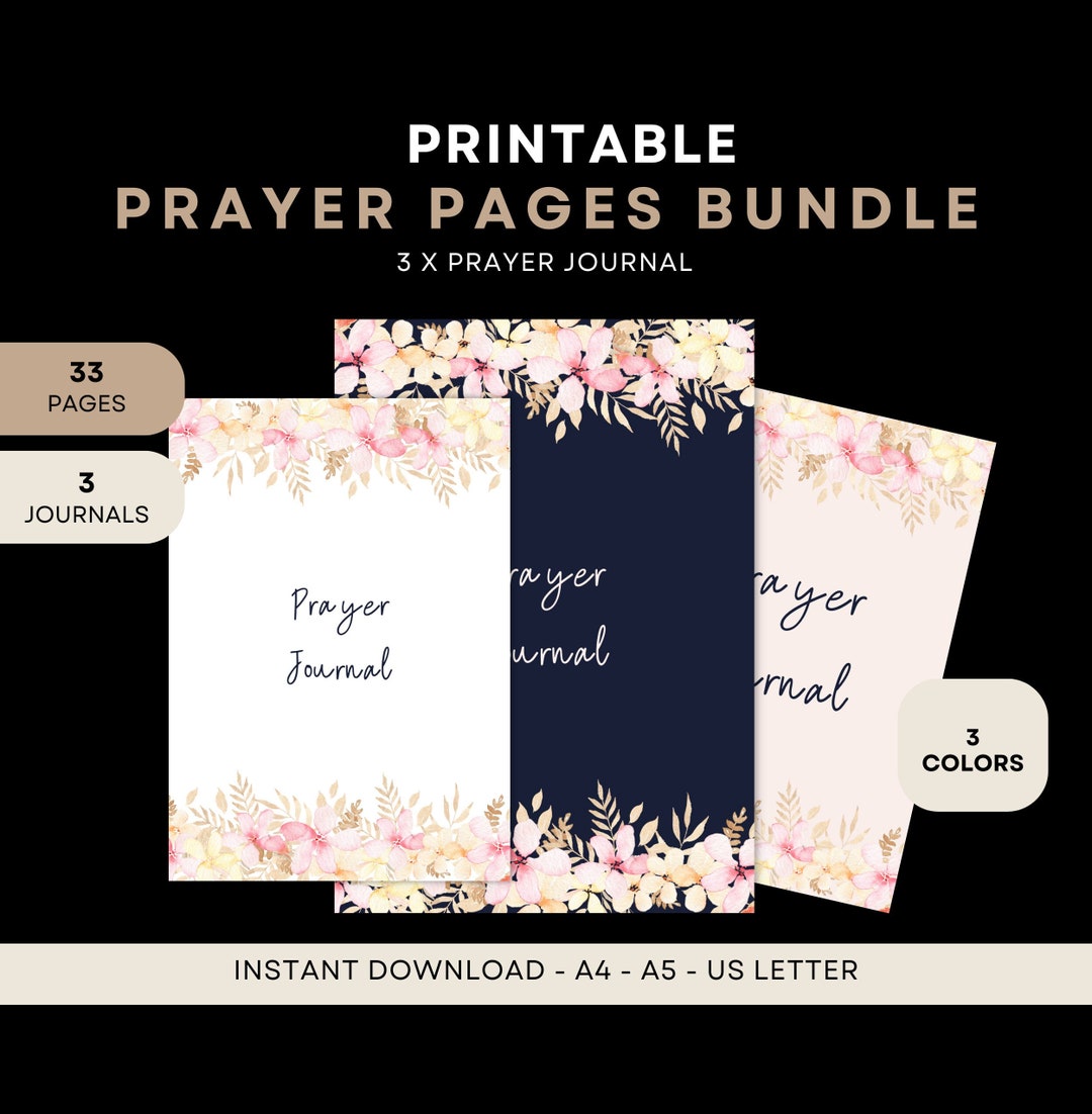 Prayer Journal Bundle | Bible Study | Gratitude Journal | Digital ...