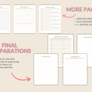 End of Life Planner Printable | Just in Case of Emergency Binder | Last ...