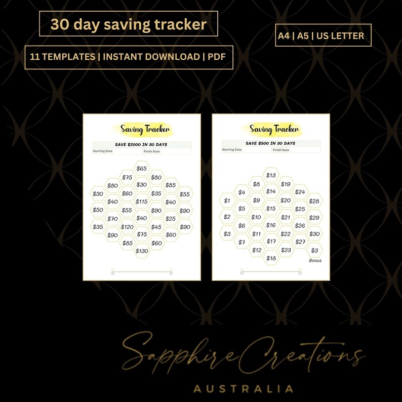 Money Saving Challenge, Savings Tracker Printables, Savings Tracker ...