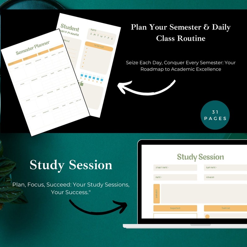 Printable Student Planner Bundle, Adhd Study Planner, Academic Planner ...