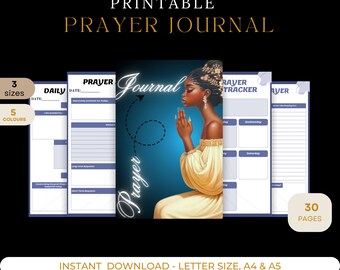 Printable Prayer Journal | Bible Study, Gratitude (PDF)
