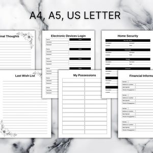 Funeral Planner | Final Wishes Binder | End of Life Planner | 40+ Printable Pages | A4 A5 US Letter | Last Will and Testament image 5