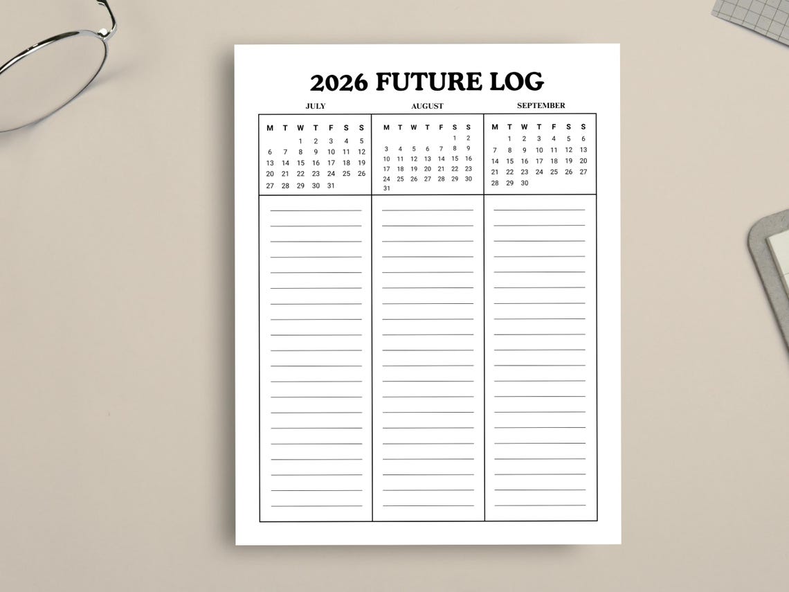 2026 Future Log Printable | Minimalist Planner Insert | 4-page Future ...