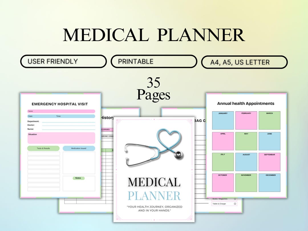 Medical Planner Printable | Healthcare Binder | Medication Tracker ...