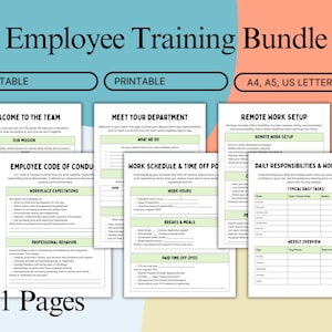 Employee Training Manual Printable | Onboarding Template for New Hires | Editable HR Orientation Guide | A4 A5 US Letter