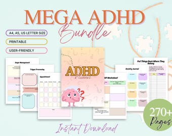 Adhd Planer für Erwachsene, Adhd Planer zum Ausdrucken, Adhd Produktionsplaner, Adhd Taschenplaner, Adhd Tagesplaner, Adhd Lebensplaner PDF