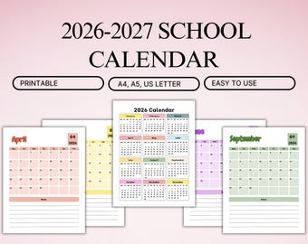 Jaarplanner 2026• Eén pagina voor het jaar in één oogopslag • Jaarkalender 2026 • Minimalistische muurplanner |  Regenboogjaarkalender | Gigantische wandkalender