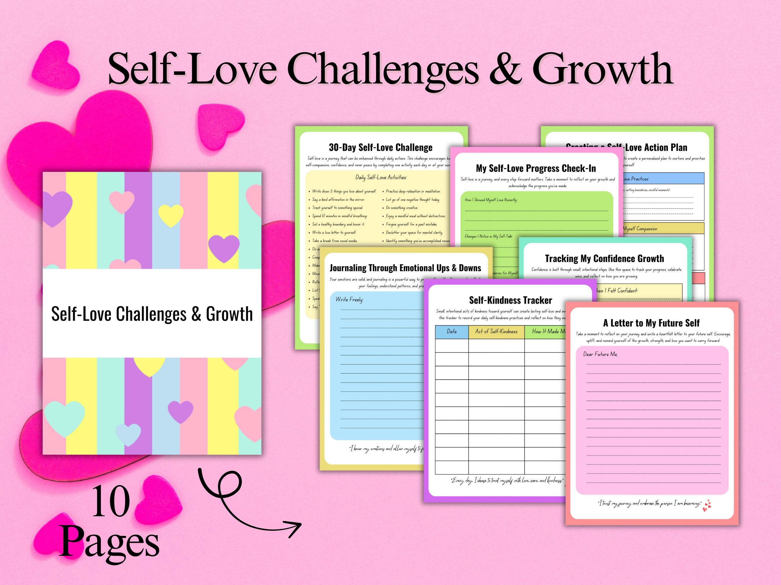 Self Love Workbook, Self Care Journal, Personal Growth Planner Mental ...