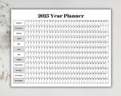 2025 Printable Yearly Planner | Digital Calendar Poster | Year at a Glance | Monthly & Yearly Planning | Instant Download