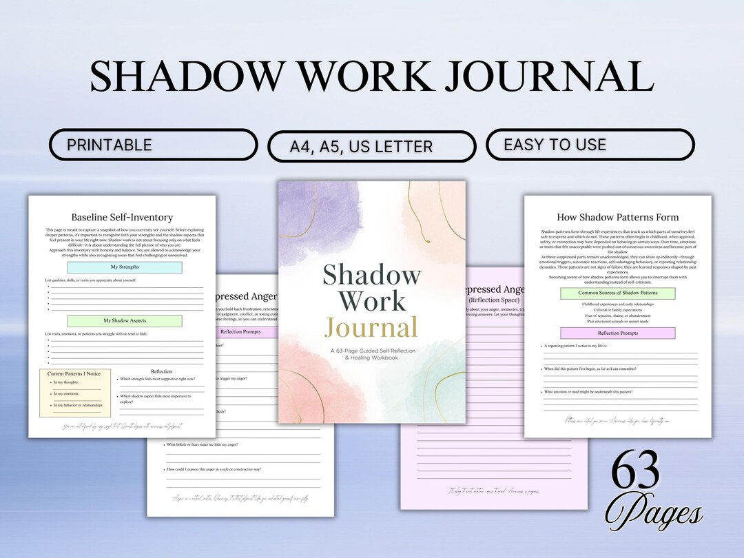 Shadow Work Journal Printable,personal Development,guided Shadow ...