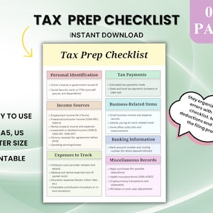 Tax Return Checklist,Tax Prep,Tax Deductions,Tax Prep Checklist,Tax Log,Tax Return Template,Tax Return,Tax Template,Tax List,Tax Return