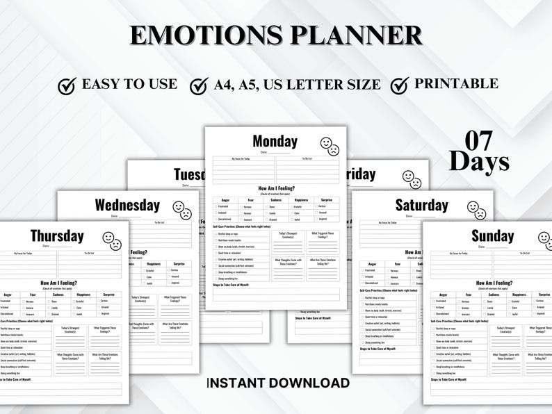 Emotions Planner, DBT Emotional Regulation, Dialectical Behavior ...
