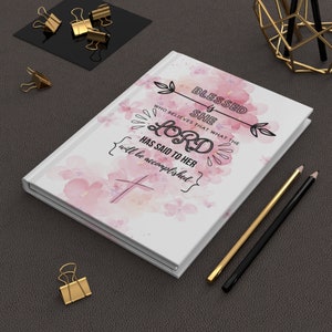 Blessed is She Christian Bible Verse Hardcover Journal | Prayer Journal | Faith Journal | Religious Notebook | Diary | Inspiration Gift