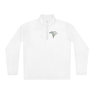 May include: White long-sleeve quarter-zip pullover with a green and gray pickleball paddle graphic and the text "Women Pickleball Club".