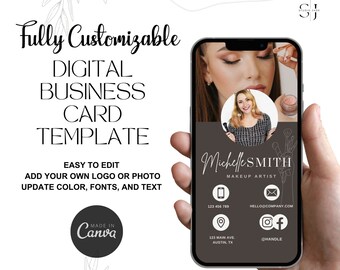 MUA Digital Business Card, MakeUp Artist Business Card Template, MUA Templates, IG Business Card, Diy Business Card, Mua Diy flyer
