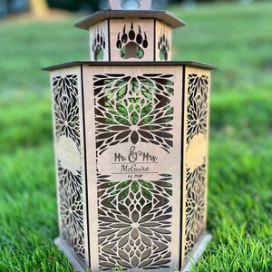 Wood Lantern, Personalized Lantern, Centerpiece for Wedding, Bachelorette Gift, Rustic Home Decor, Wedding Gift, Venue decor, Candle Holder