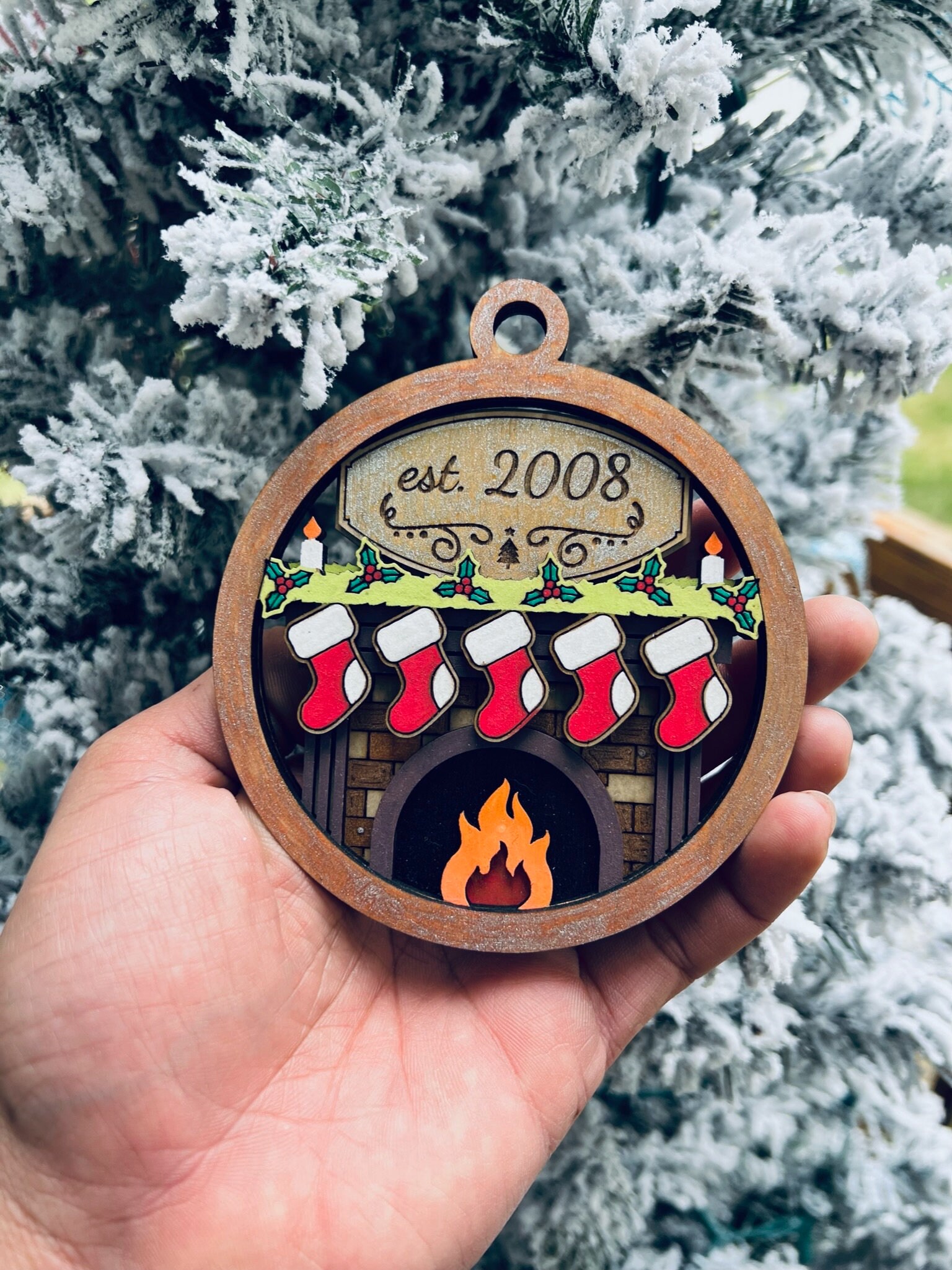 Wilderness Wood Christmas Ornaments Personalized, Christmas