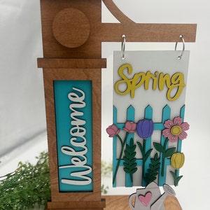 Welcome Spring, Interchangeable Post Sign, Post Attachments, Tabletop ...