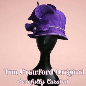 EUC Tim Crawford Ivory Black Rhinestone Church Hat Wide Brim Designer Millinery Designer Church Hats for Sale up to 90% Off: Poshmark main image 3