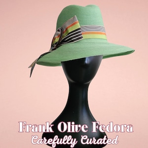 Frank Olive of New York Vintage Light Green Straw Hat Vintage Frank Olive - Etsy main image 3