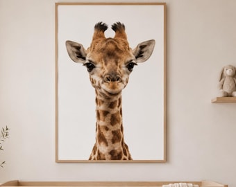 Baby Giraffe Print | Safari Nursery Wall Art | Animal Poster (Digital Download)