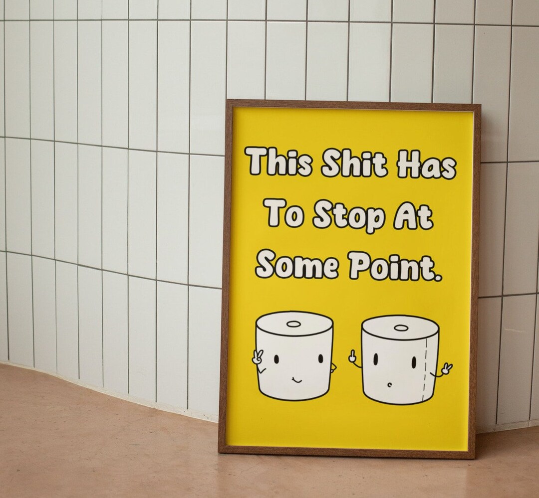 Funny and Silly Bathroom Decor Wall Art - Etsy