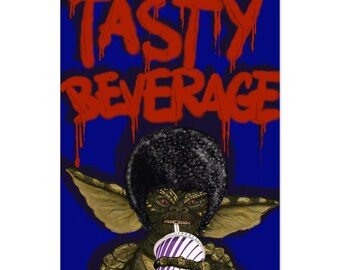 Tasty Beverage - Dark Blue with Drop Shadow and Classic J5 Logo, 60x90cm, Limited Edition Run of 30.